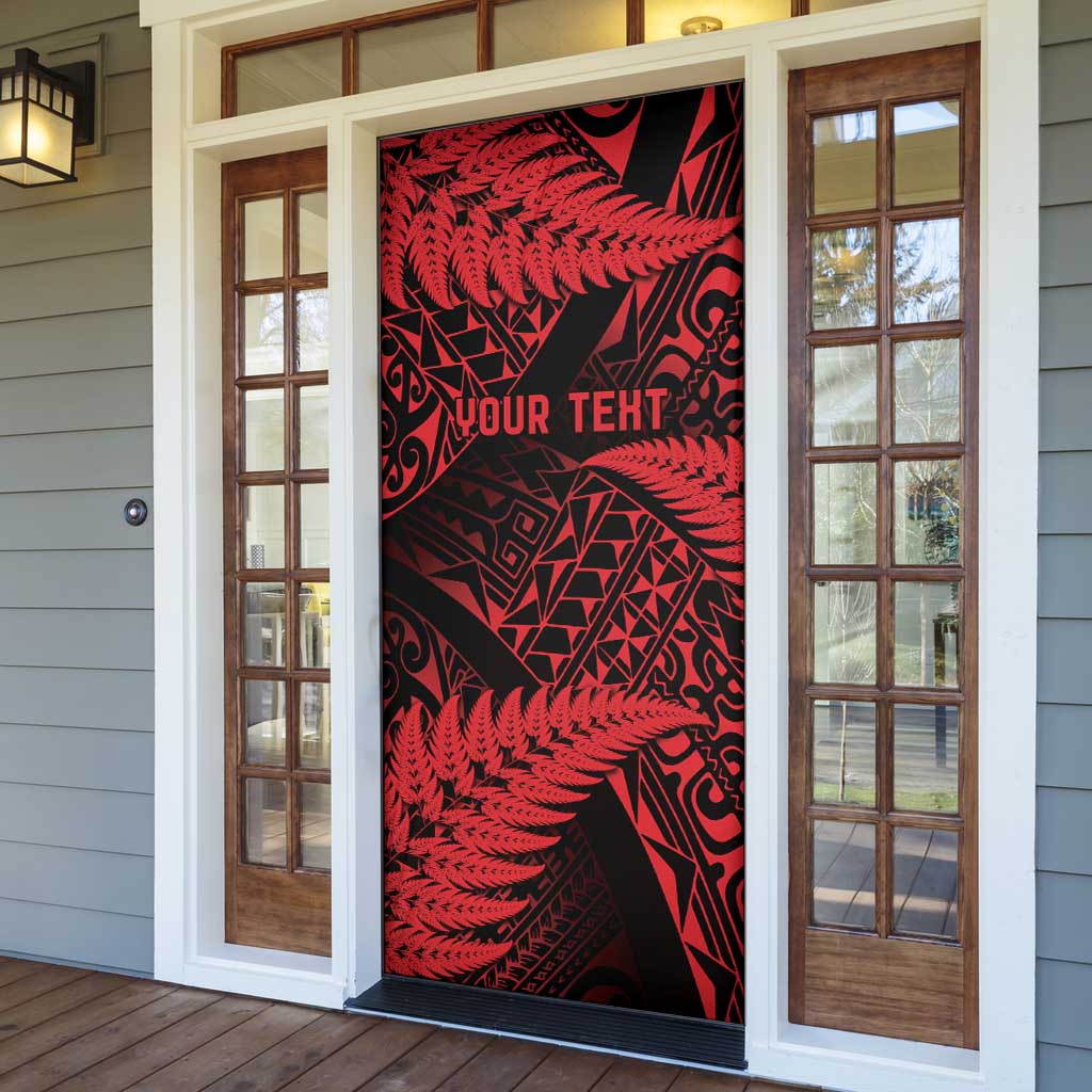 New Zealand Rugby Pacific Personalised Door Cover All Red Maori Pasifika Fern Pattern - Aussie Hoodie