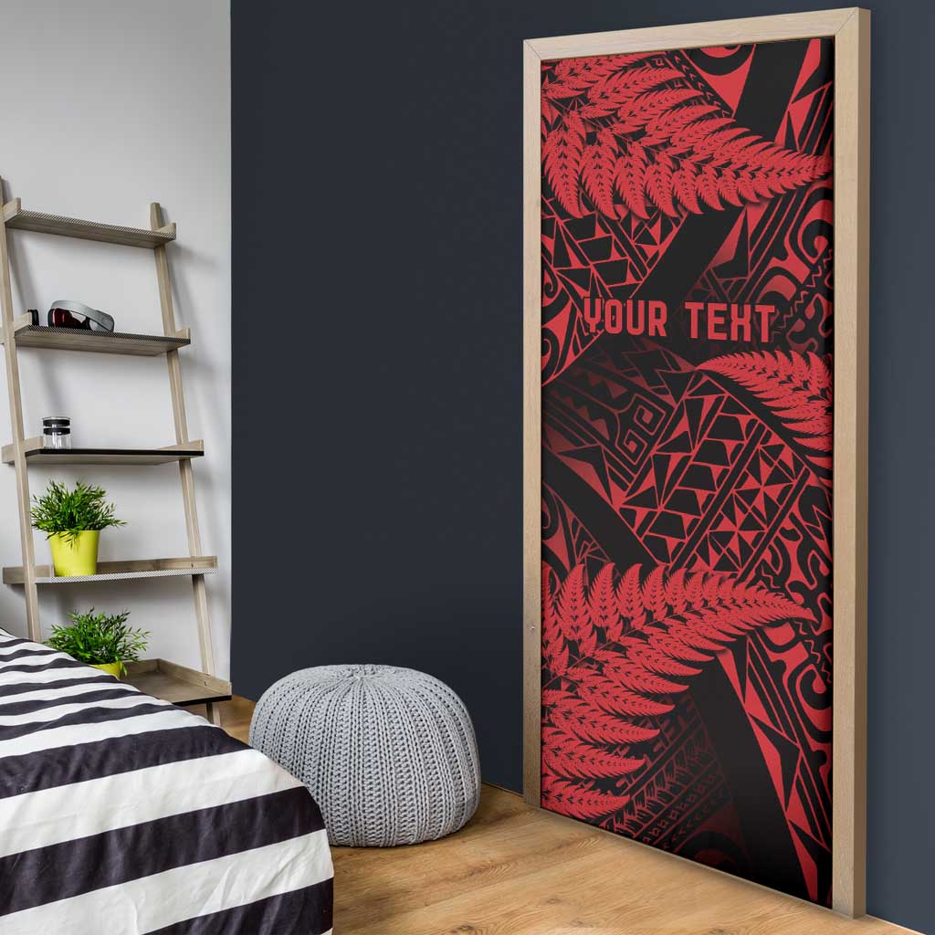 New Zealand Rugby Pacific Personalised Door Cover All Red Maori Pasifika Fern Pattern - Aussie Hoodie