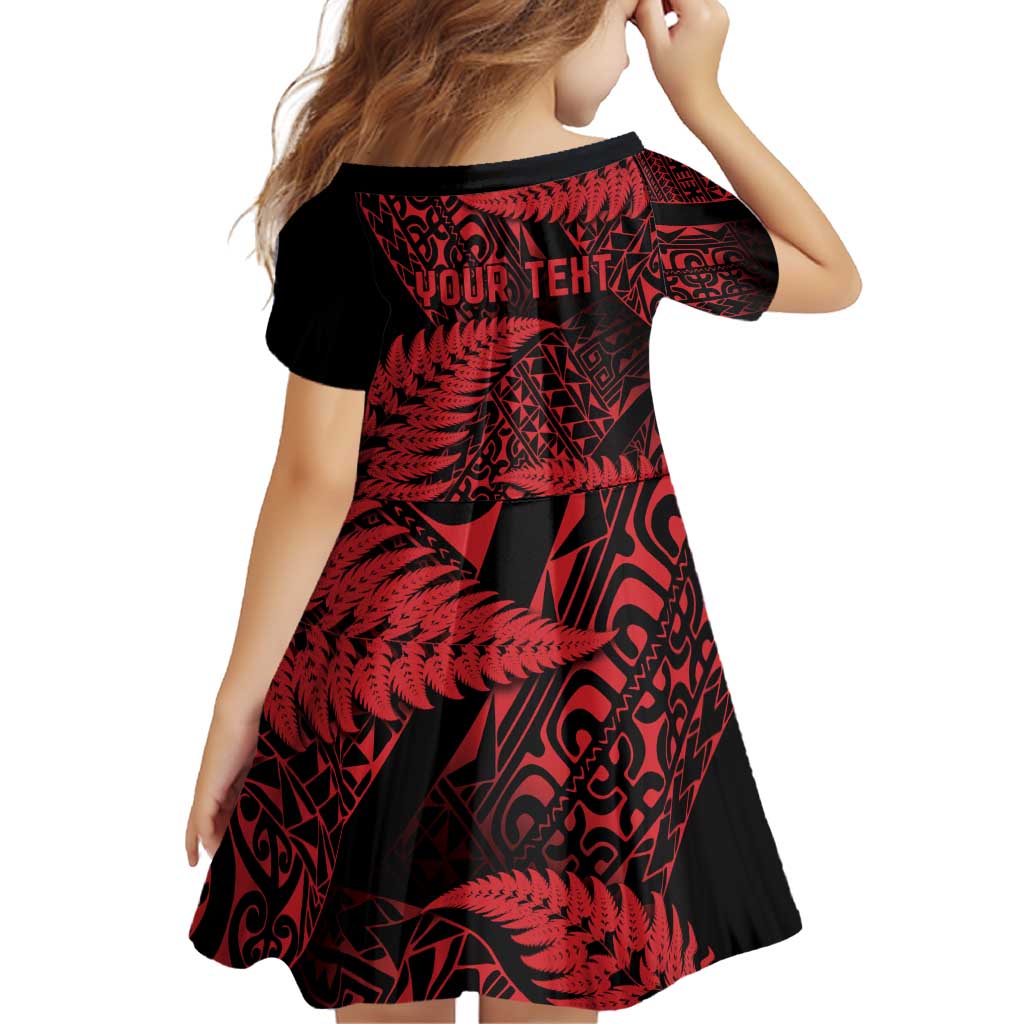 New Zealand Rugby Pacific Personalised Family Matching Puletasi and Hawaiian Shirt All Red Maori Pasifika Fern Pattern