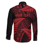 New Zealand Rugby Pacific Personalised Family Matching Short Sleeve Bodycon Dress and Hawaiian Shirt All Red Maori Pasifika Fern Pattern