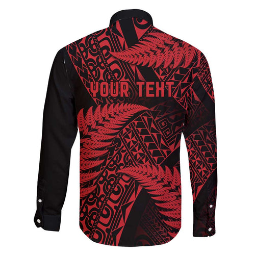New Zealand Rugby Pacific Personalised Family Matching Tank Maxi Dress and Hawaiian Shirt All Red Maori Pasifika Fern Pattern