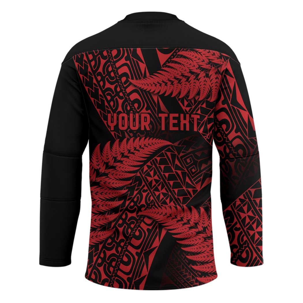 New Zealand Rugby Pacific Personalised Hockey Jersey All Red Maori Pasifika Fern Pattern - Aussie Hoodie