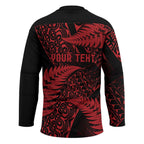 New Zealand Rugby Pacific Personalised Hockey Jersey All Red Maori Pasifika Fern Pattern - Aussie Hoodie