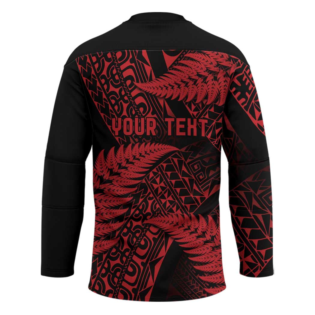 New Zealand Rugby Pacific Personalised Hockey Jersey All Red Maori Pasifika Fern Pattern - Aussie Hoodie