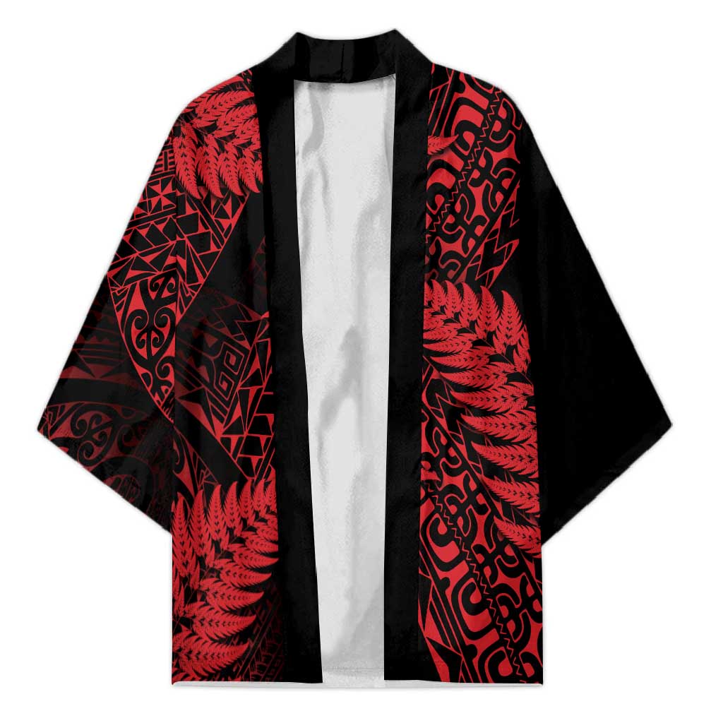 New Zealand Rugby Pacific Personalised Kimono All Red Maori Pasifika Fern Pattern - Aussie Hoodie