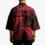 New Zealand Rugby Pacific Personalised Kimono All Red Maori Pasifika Fern Pattern - Aussie Hoodie