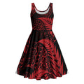 New Zealand Rugby Pacific Personalised Midi Dress All Red Maori Pasifika Fern Pattern - Aussie Hoodie