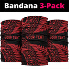 New Zealand Rugby Pacific Personalised Neck Gaiter All Red Maori Pasifika Fern Pattern - Aussie Hoodie