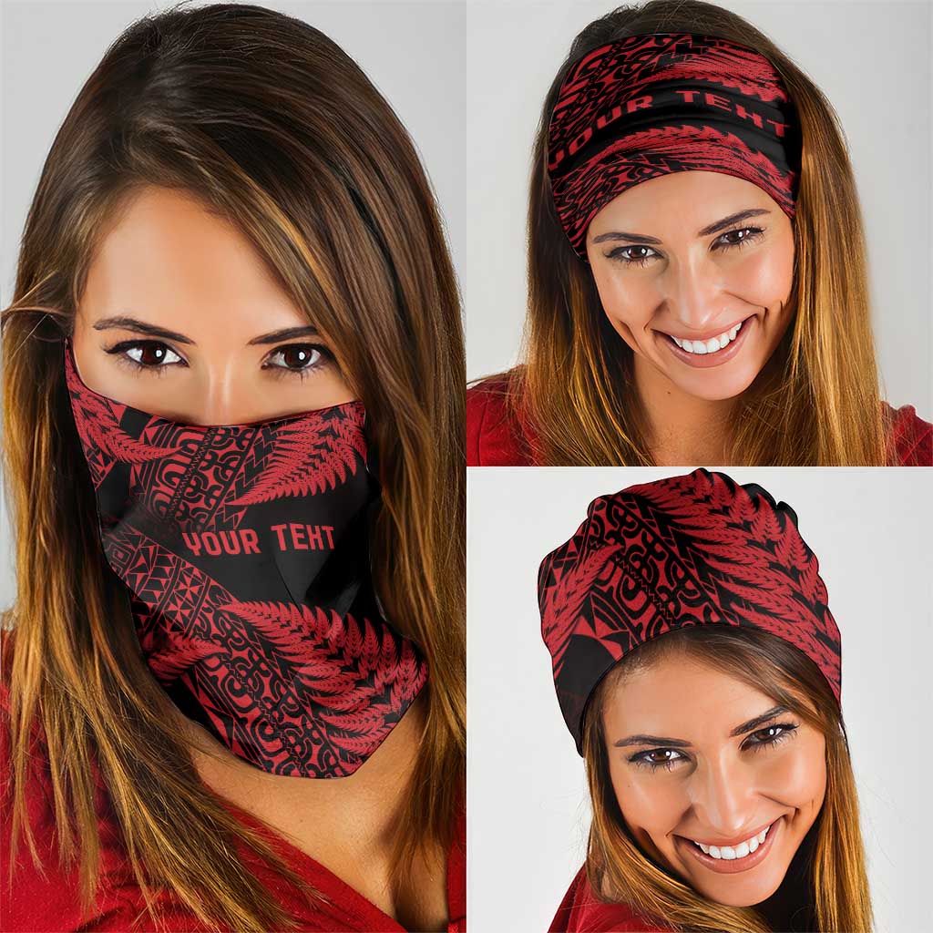 New Zealand Rugby Pacific Personalised Neck Gaiter All Red Maori Pasifika Fern Pattern - Aussie Hoodie