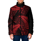 New Zealand Rugby Pacific Personalised Padded Jacket All Red Maori Pasifika Fern Pattern - Aussie Hoodie