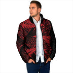 New Zealand Rugby Pacific Personalised Padded Jacket All Red Maori Pasifika Fern Pattern - Aussie Hoodie