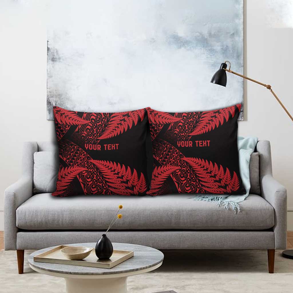 New Zealand Rugby Pacific Personalised Pillow Cover All Red Maori Pasifika Fern Pattern - Aussie Hoodie
