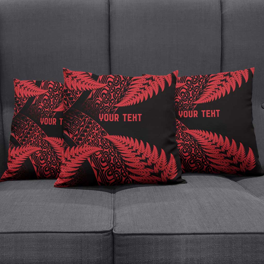 New Zealand Rugby Pacific Personalised Pillow Cover All Red Maori Pasifika Fern Pattern - Aussie Hoodie