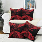 New Zealand Rugby Pacific Personalised Pillow Cover All Red Maori Pasifika Fern Pattern - Aussie Hoodie