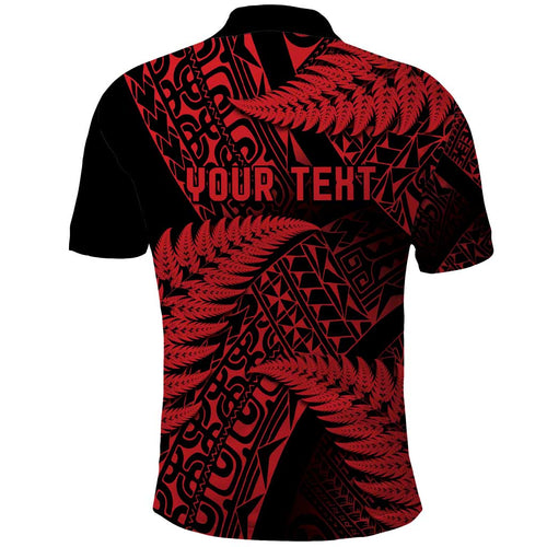 New Zealand Rugby Pacific Personalised Polo Shirt All Red Maori Pasifika Fern Pattern