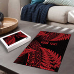 New Zealand Rugby Pacific Personalised Puzzle All Red Maori Pasifika Fern Pattern - Aussie Hoodie