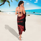 New Zealand Rugby Pacific Personalised Sarong All Red Maori Pasifika Fern Pattern