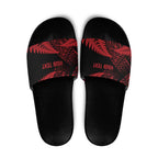 New Zealand Rugby Pacific Personalised Slide Sandals All Red Maori Pasifika Fern Pattern - Aussie Hoodie