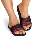 New Zealand Rugby Pacific Personalised Slide Sandals All Red Maori Pasifika Fern Pattern - Aussie Hoodie