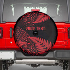 New Zealand Rugby Pacific Personalised Spare Tire Cover All Red Maori Pasifika Fern Pattern