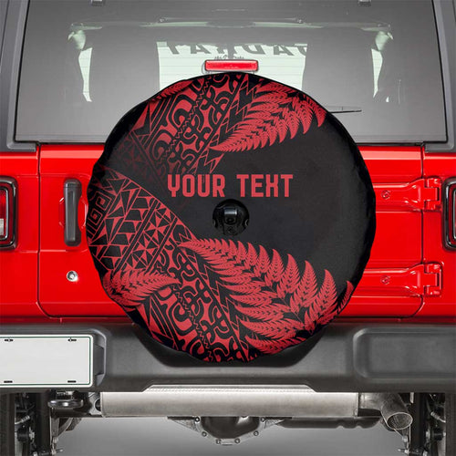 New Zealand Rugby Pacific Personalised Spare Tire Cover All Red Maori Pasifika Fern Pattern