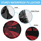 New Zealand Rugby Pacific Personalised Spare Tire Cover All Red Maori Pasifika Fern Pattern