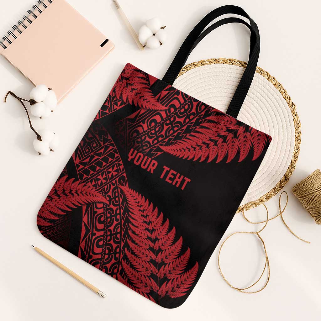New Zealand Rugby Pacific Personalised Tote Bag All Red Maori Pasifika Fern Pattern - Aussie Hoodie