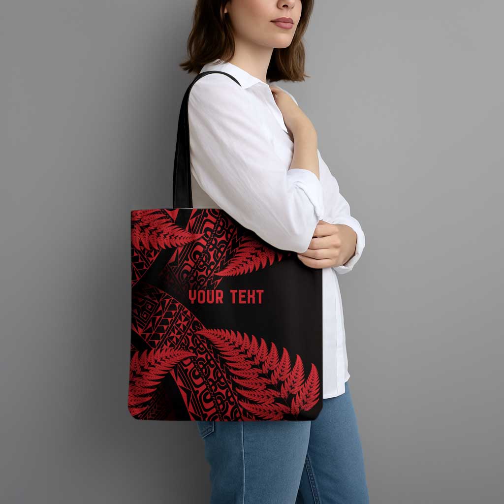 New Zealand Rugby Pacific Personalised Tote Bag All Red Maori Pasifika Fern Pattern - Aussie Hoodie