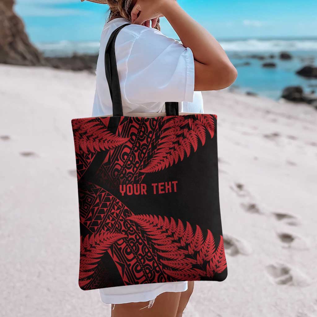 New Zealand Rugby Pacific Personalised Tote Bag All Red Maori Pasifika Fern Pattern - Aussie Hoodie