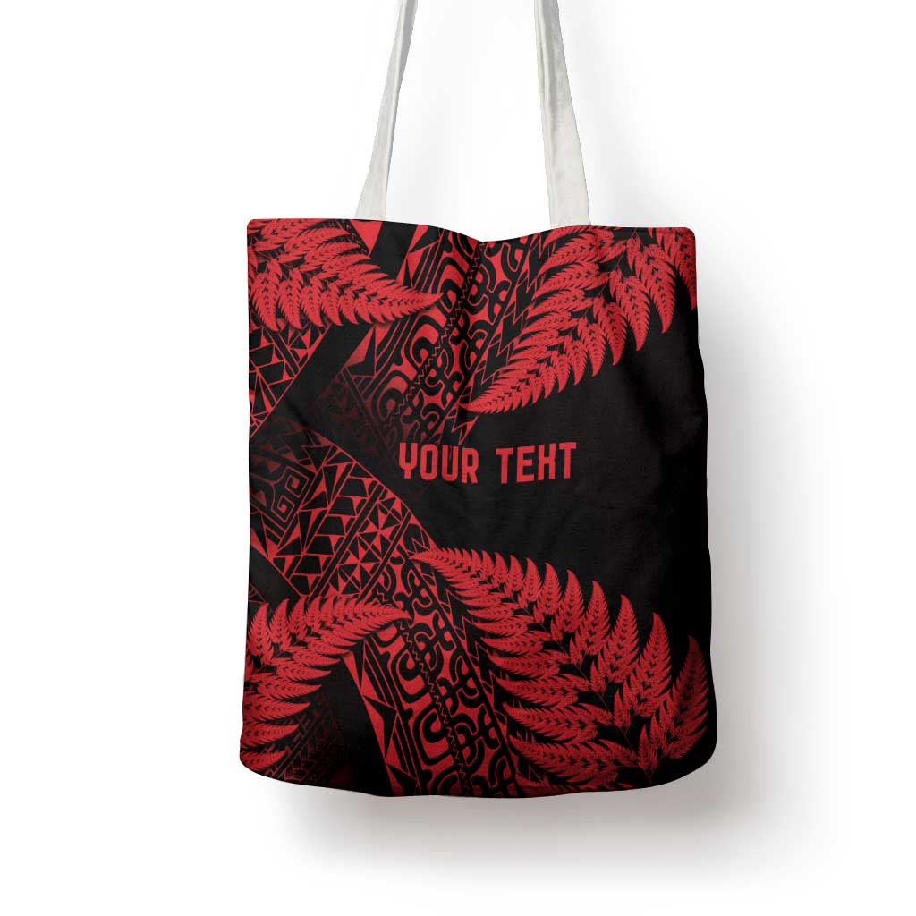 New Zealand Rugby Pacific Personalised Tote Bag All Red Maori Pasifika Fern Pattern - Aussie Hoodie
