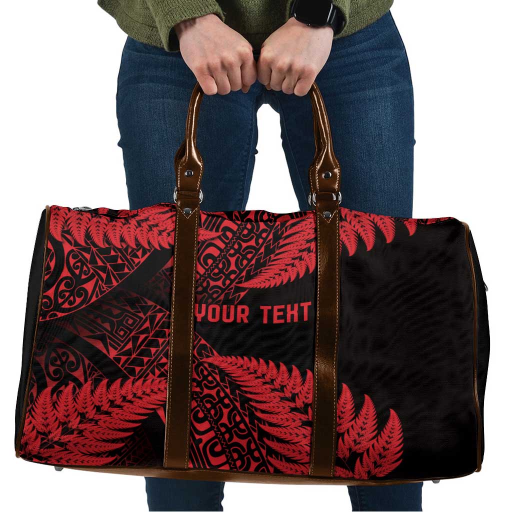New Zealand Rugby Pacific Personalised Travel Bag All Red Maori Pasifika Fern Pattern - Aussie Hoodie
