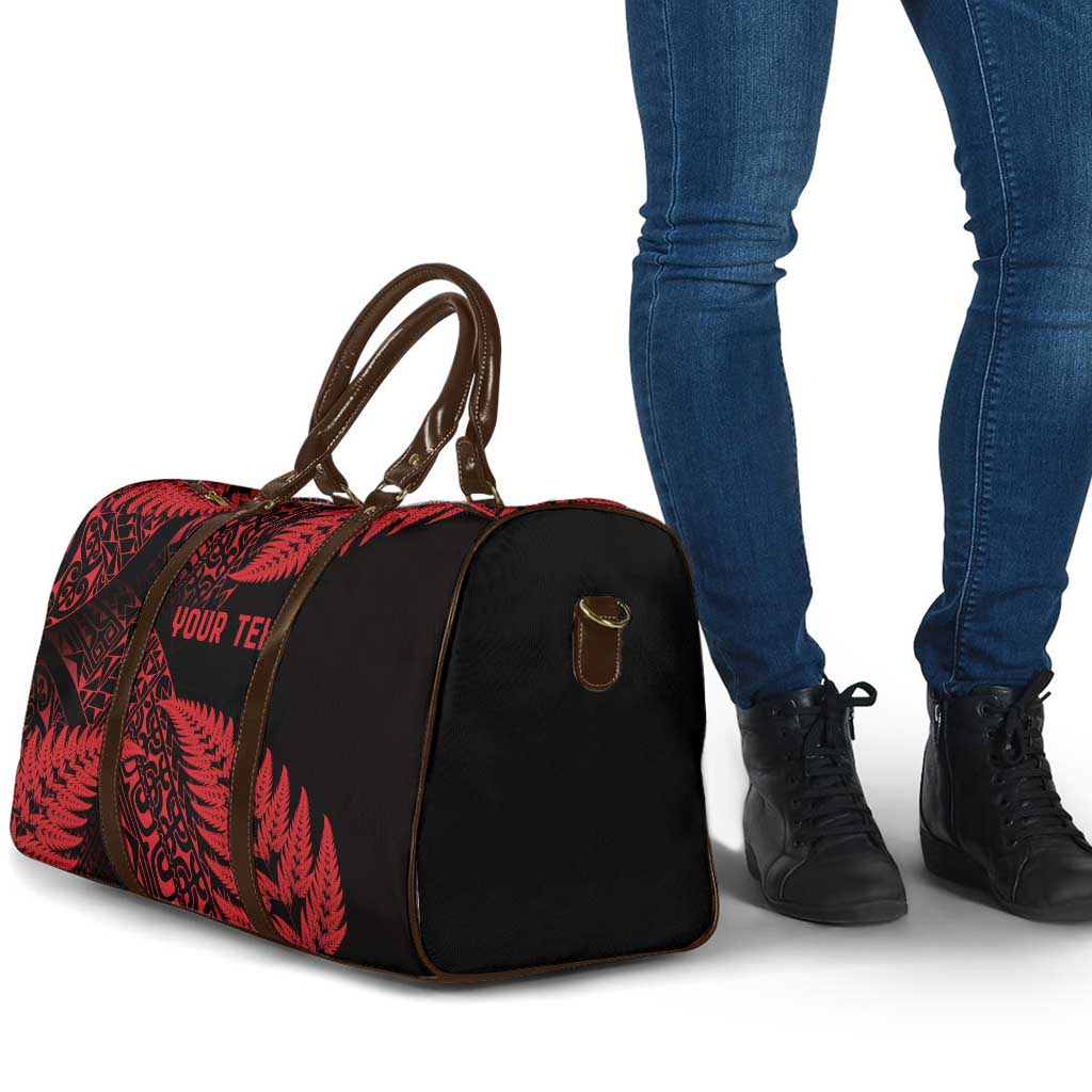 New Zealand Rugby Pacific Personalised Travel Bag All Red Maori Pasifika Fern Pattern - Aussie Hoodie