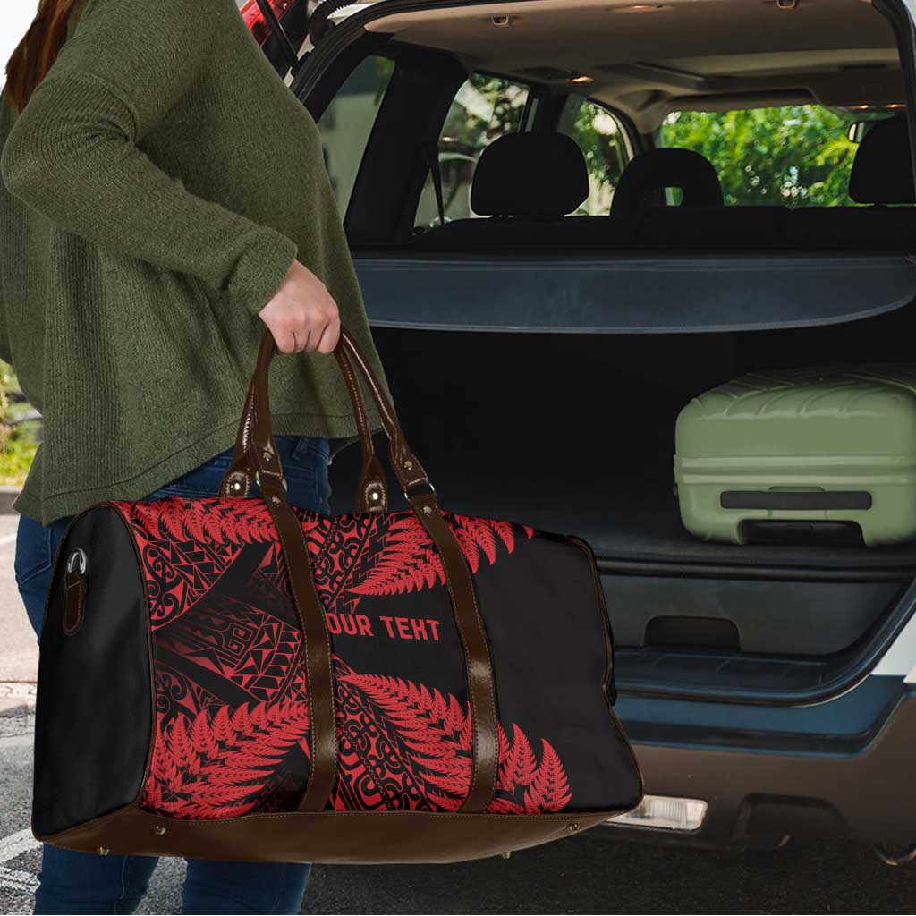 New Zealand Rugby Pacific Personalised Travel Bag All Red Maori Pasifika Fern Pattern - Aussie Hoodie