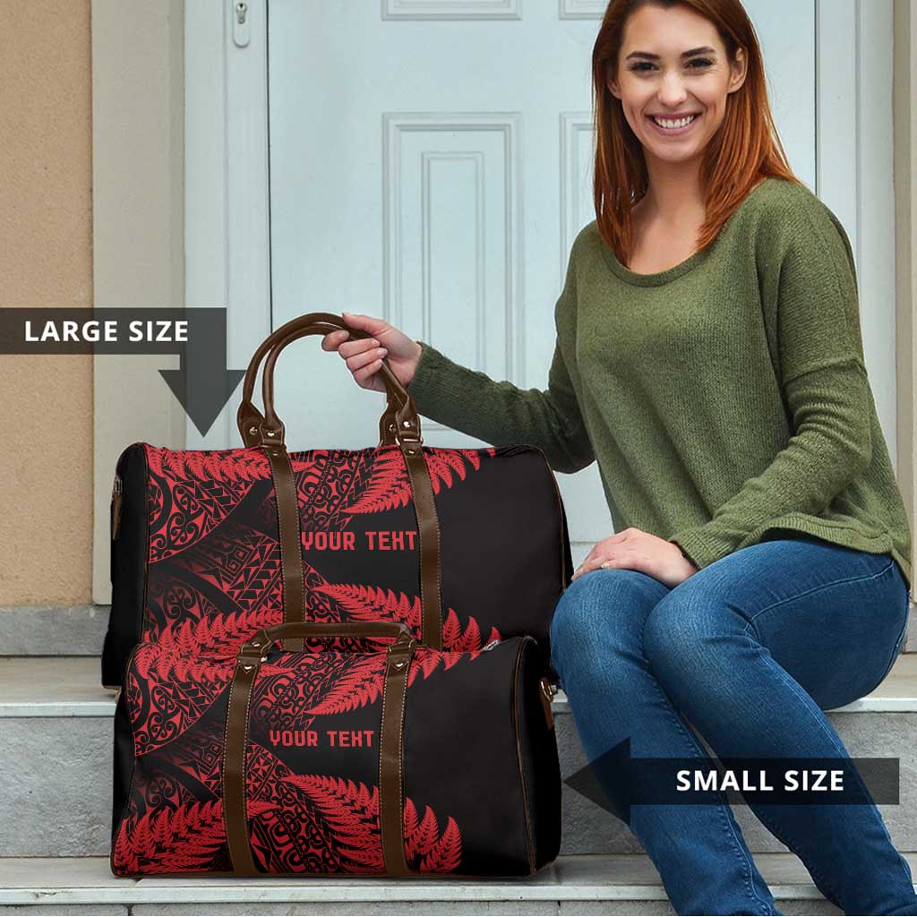 New Zealand Rugby Pacific Personalised Travel Bag All Red Maori Pasifika Fern Pattern - Aussie Hoodie
