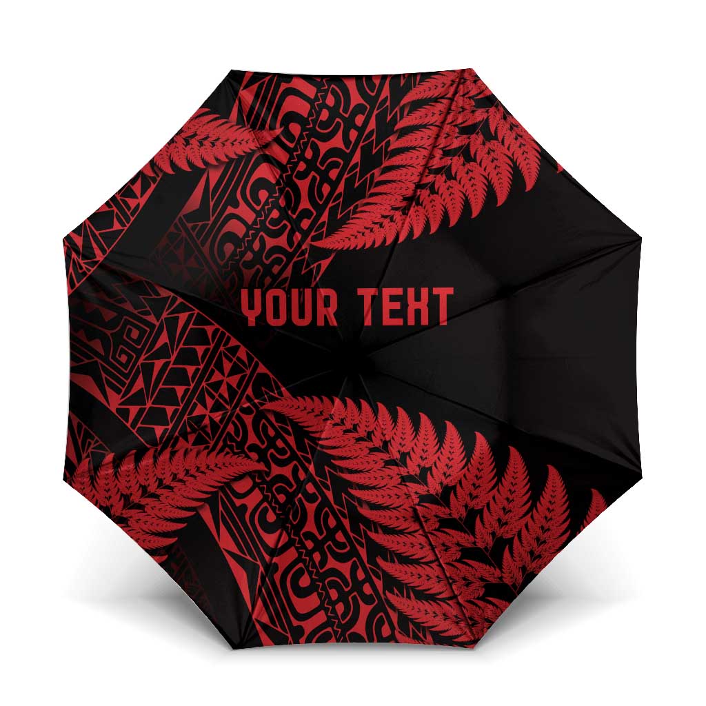 New Zealand Rugby Pacific Personalised Umbrella All Red Maori Pasifika Fern Pattern - Aussie Hoodie