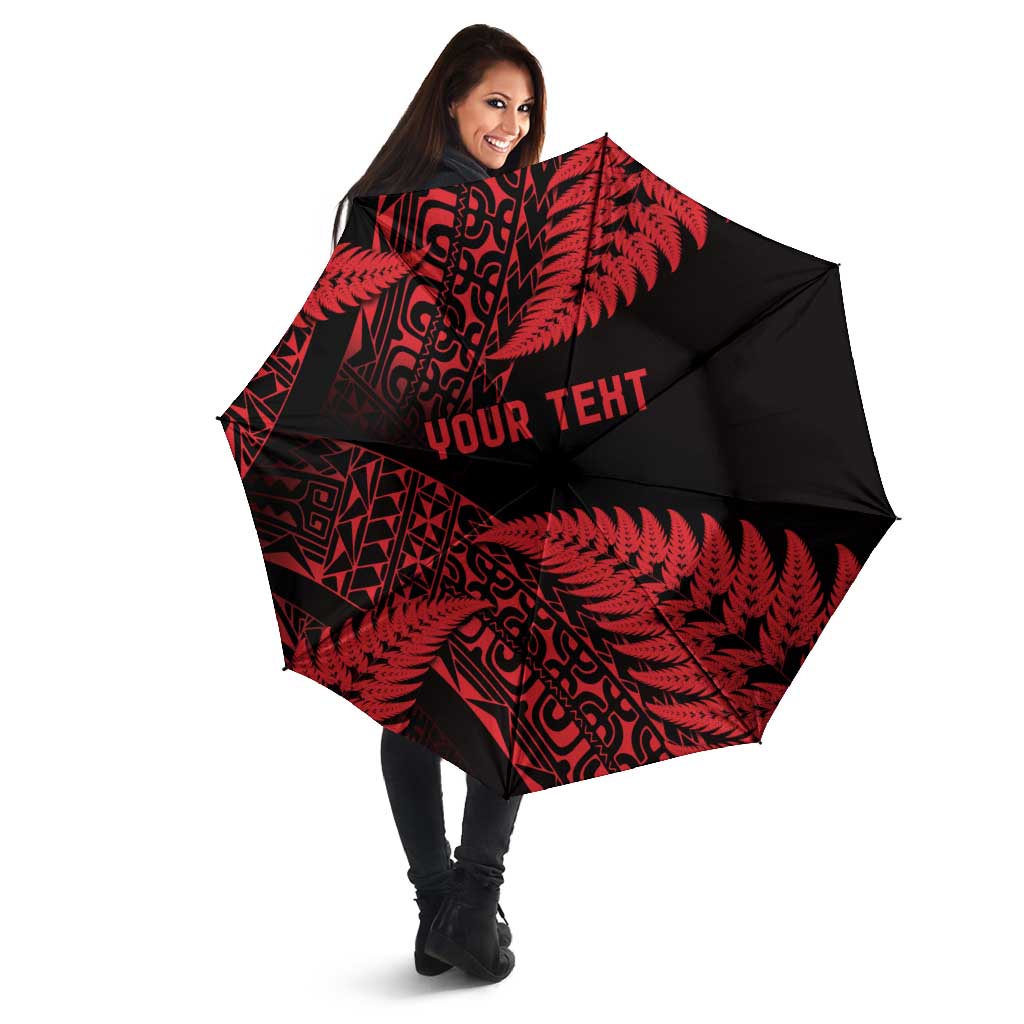 New Zealand Rugby Pacific Personalised Umbrella All Red Maori Pasifika Fern Pattern - Aussie Hoodie