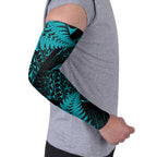 New Zealand Rugby Pacific Personalised Arm Sleeves All Turquoise Maori Pasifika Fern Pattern - Aussie Hoodie