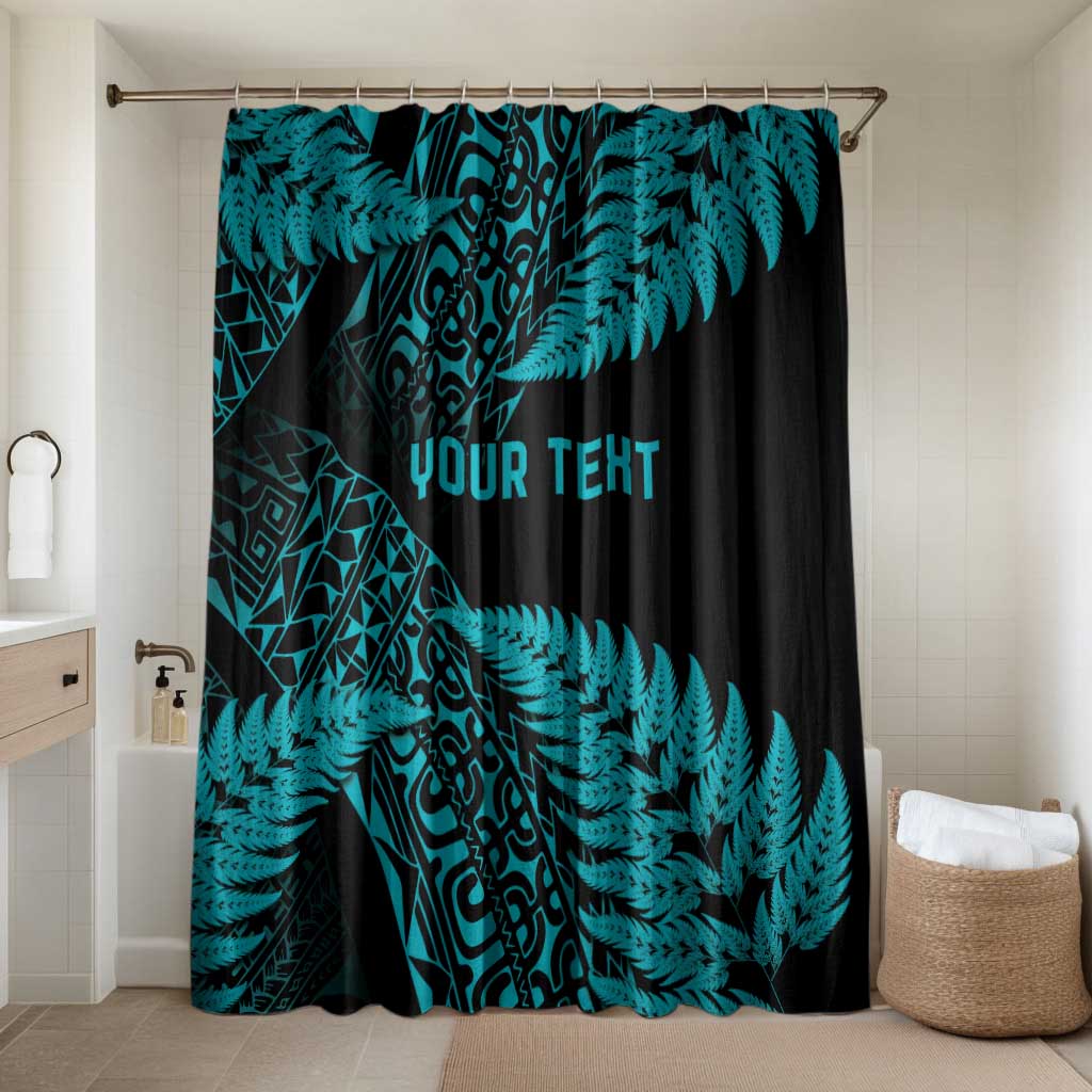 New Zealand Rugby Pacific Personalised Bathroom Set All Turquoise Maori Pasifika Fern Pattern - Aussie Hoodie