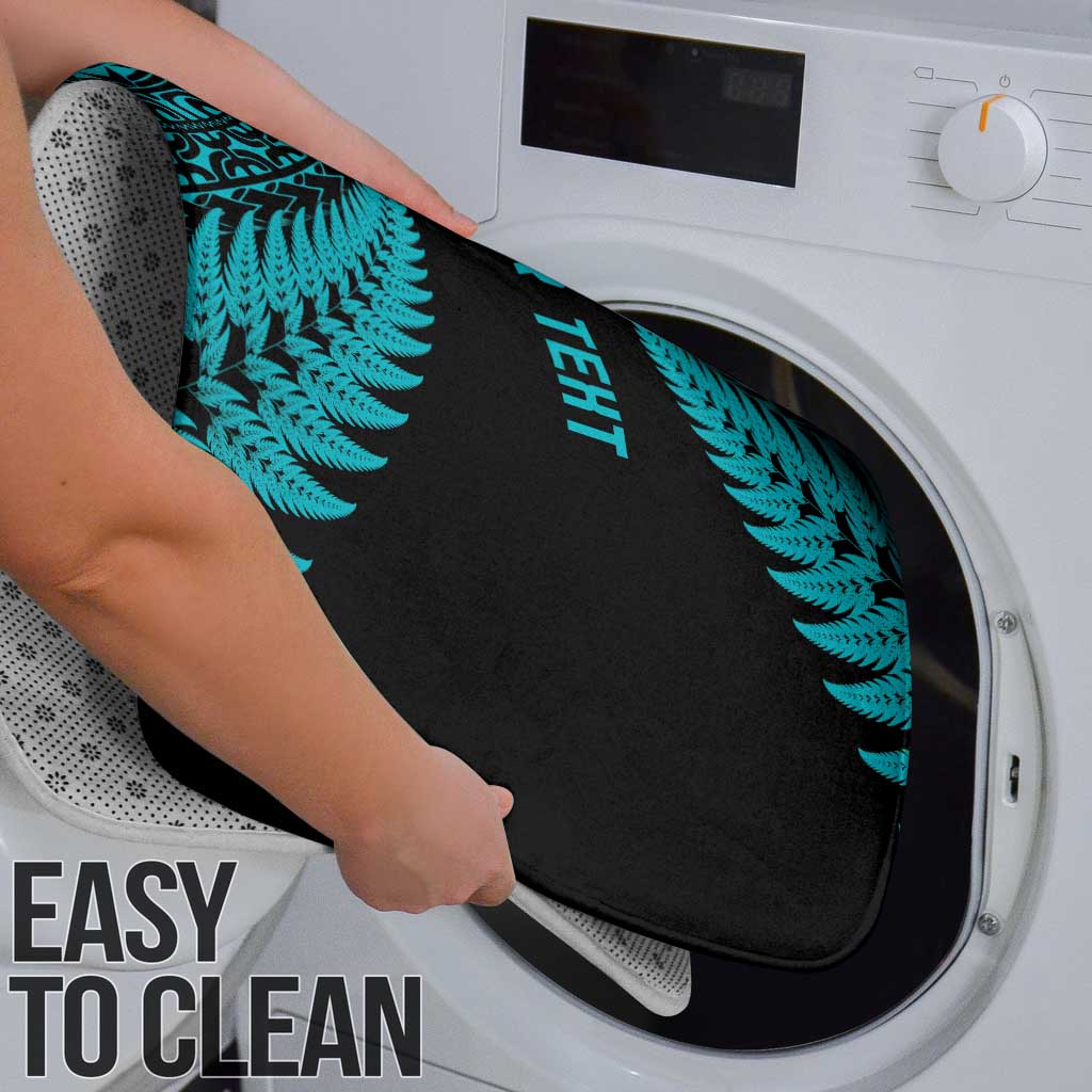 New Zealand Rugby Pacific Personalised Bathroom Set All Turquoise Maori Pasifika Fern Pattern - Aussie Hoodie