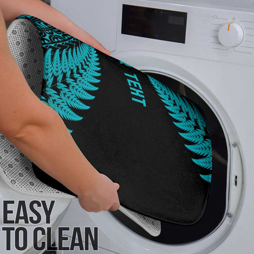 New Zealand Rugby Pacific Personalised Bathroom Set All Turquoise Maori Pasifika Fern Pattern - Aussie Hoodie