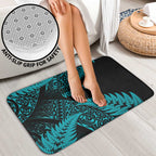 New Zealand Rugby Pacific Personalised Bathroom Set All Turquoise Maori Pasifika Fern Pattern - Aussie Hoodie
