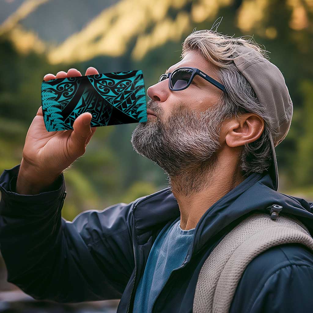 New Zealand Rugby Pacific Personalised 4 in 1 Can Cooler Tumbler All Turquoise Maori Pasifika Fern Pattern