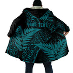 New Zealand Rugby Pacific Personalised Cloak All Turquoise Maori Pasifika Fern Pattern - Aussie Hoodie