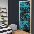New Zealand Rugby Pacific Personalised Door Cover All Turquoise Maori Pasifika Fern Pattern - Aussie Hoodie