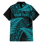 New Zealand Rugby Pacific Personalised Family Matching Summer Maxi Dress and Hawaiian Shirt All Turquoise Maori Pasifika Fern Pattern