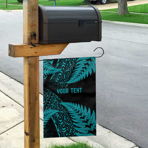 New Zealand Rugby Pacific Personalised Garden Flag All Turquoise Maori Pasifika Fern Pattern