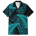 New Zealand Rugby Pacific Personalised Hawaiian Shirt All Turquoise Maori Pasifika Fern Pattern