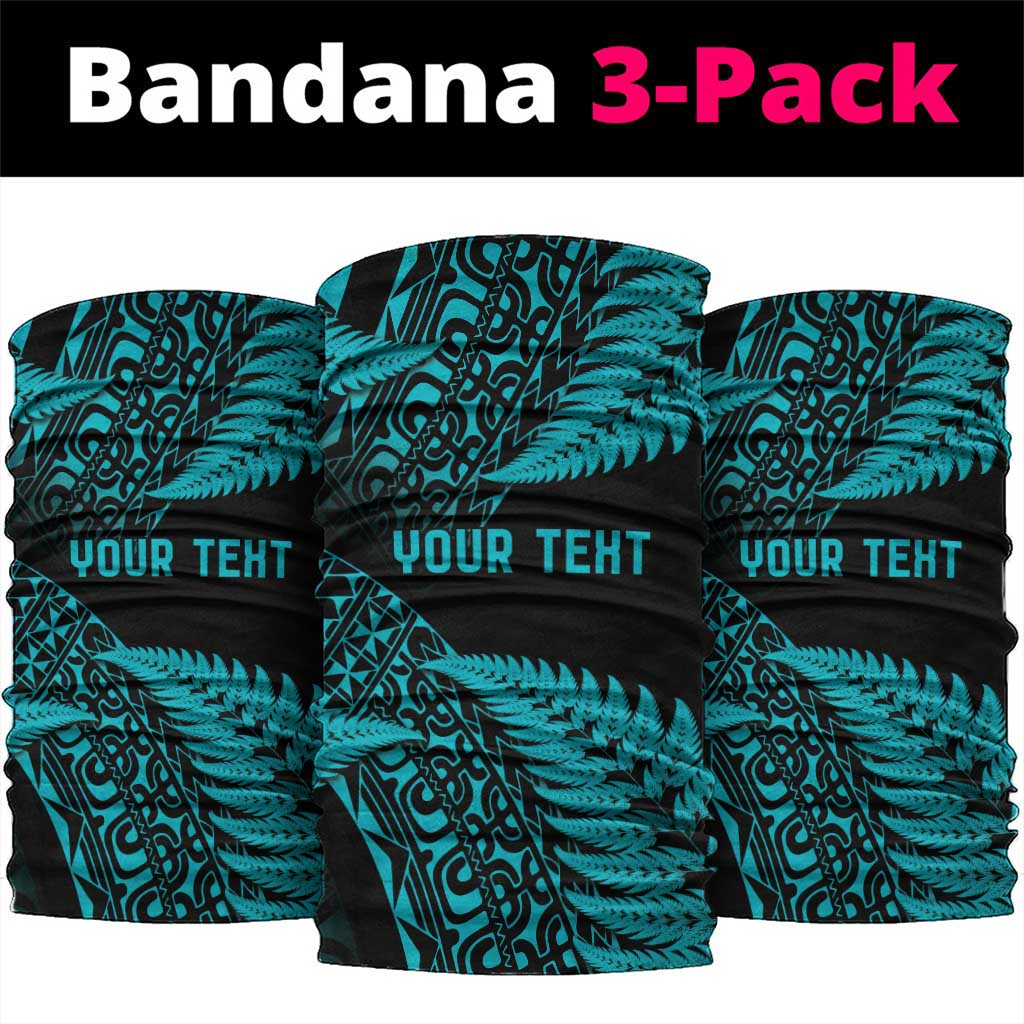 New Zealand Rugby Pacific Personalised Neck Gaiter All Turquoise Maori Pasifika Fern Pattern - Aussie Hoodie