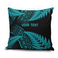 New Zealand Rugby Pacific Personalised Pillow Cover All Turquoise Maori Pasifika Fern Pattern - Aussie Hoodie