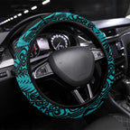 New Zealand Rugby Pacific Steering Wheel Cover All Turquoise Maori Pasifika Fern Pattern